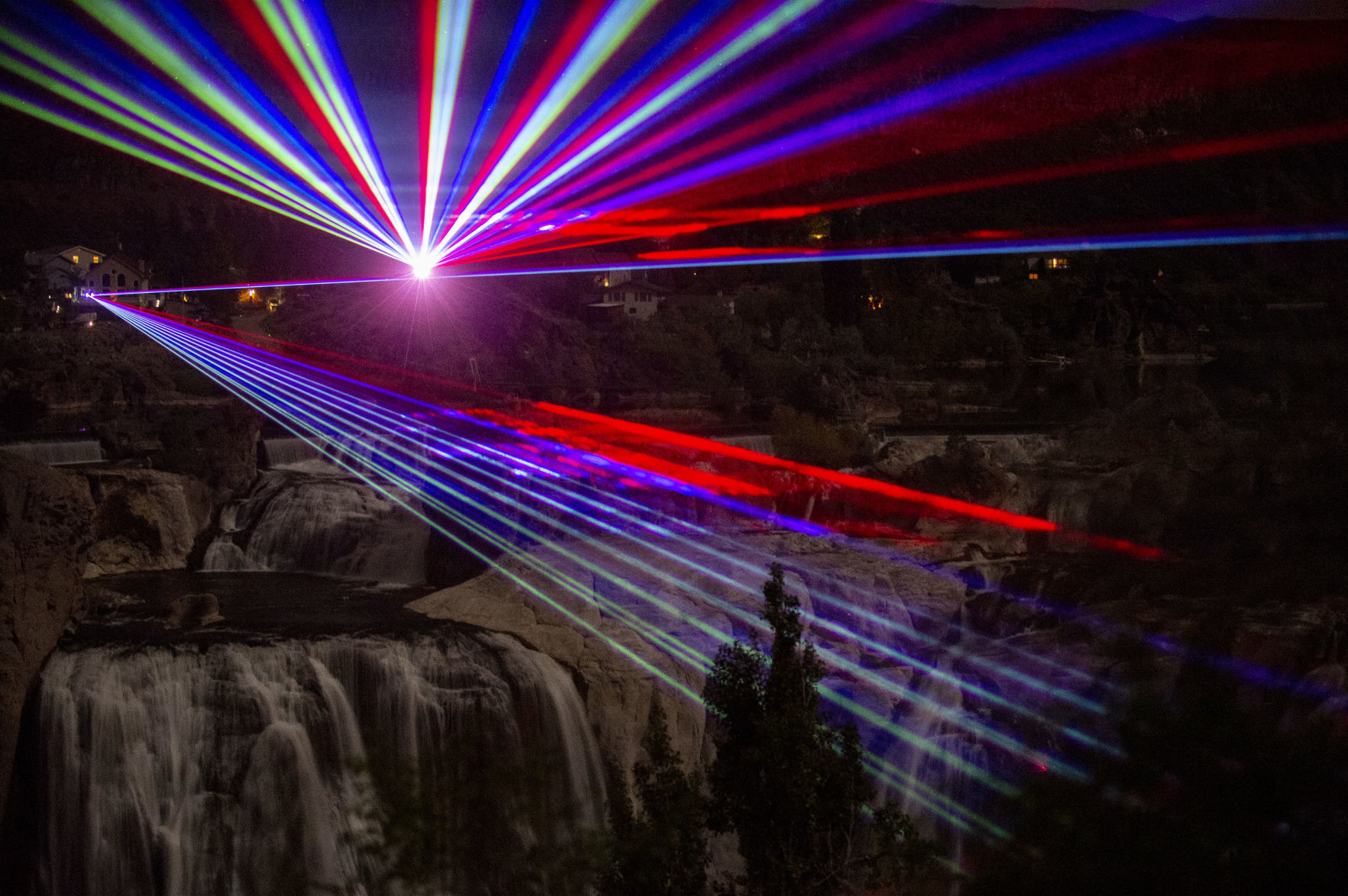 Lights and Lasers Show at Shoshone Falls